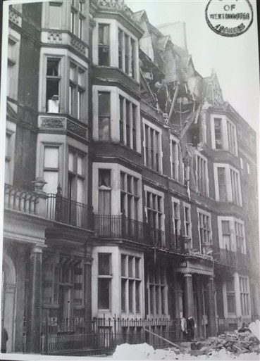Photo:Damage to 42 Half Moon Street, November 1940
