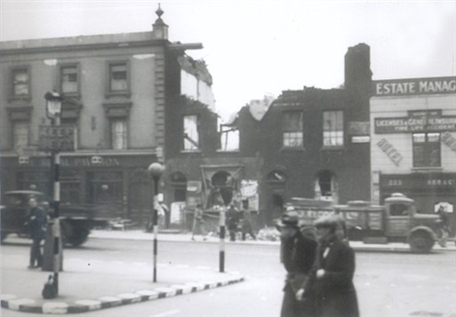 Photo:219 to 221 Vauxhall Bridge Road. 10 November 1940