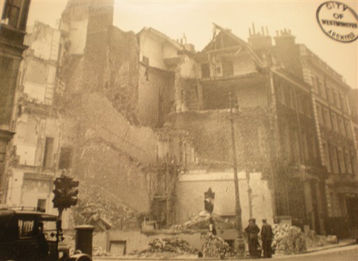 Photo:Damage to 27-28 Grosvenor Street W1, October 1940