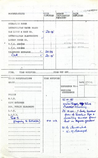 Photo:ARP Permanent Record Book, 15 Grosevenor Square,14  October 1940