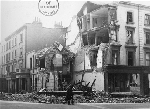 Photo:Sussex Street bomb damage, 7-8 September 1940