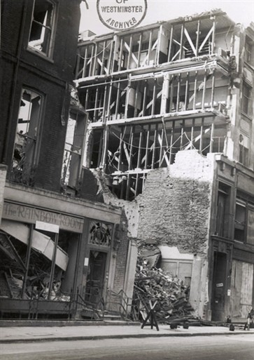 Photo:Ruins of the damaged building at 45 Albemarle Street