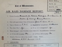 Photo:Air Raid Damage Report, Rutherford Street, 18 June 1944