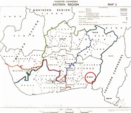 Photo:1956 Map of Nigeria showing Ita Ekpenyon's birthplace, Calabar