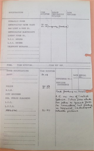 Photo:Incident report No 652, National Gallery damage, 12 October 1940