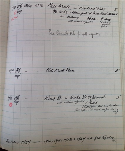 Photo:Incident report for Pall Mall, February 1944