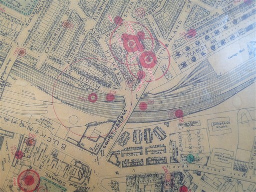 Photo:Bomb Map: Ebury Bridge and Victoria Station approaches