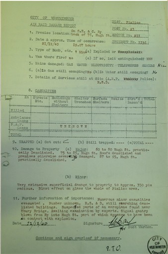 Photo:Ebury Bridge Incident Report, 22 December 1940