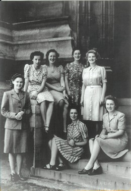 Photo:Enid and her friends at King's (Enid is second from the right in the back row)