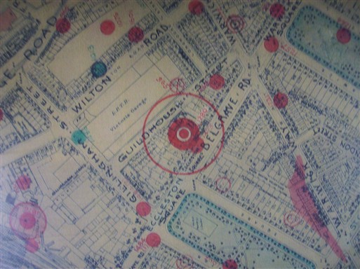 Photo:Bomb Map: Guildhouse, Belgrave Road SW1