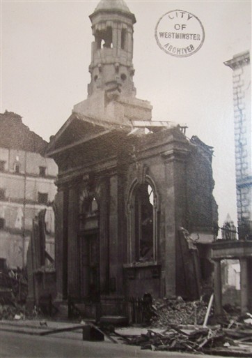 Photo:Damage to the Guildhouse, Belgrave Road, April 1941