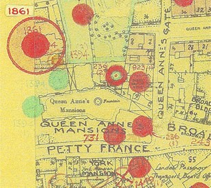 Photo:Bomb Map: Queen Anne's Mansions, Petty France